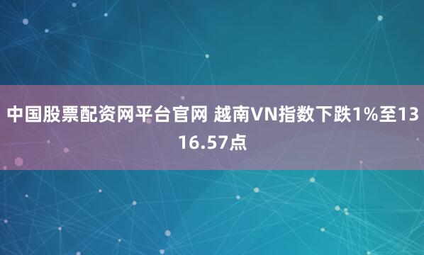 中国股票配资网平台官网 越南VN指数下跌1%至1316.57点